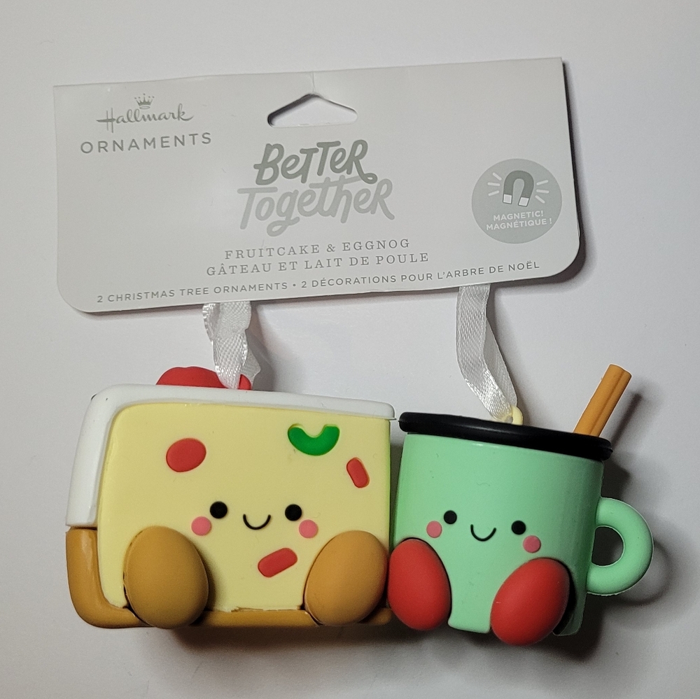 Hallmark Better Together Fruitcake & Eggnog Ornaments